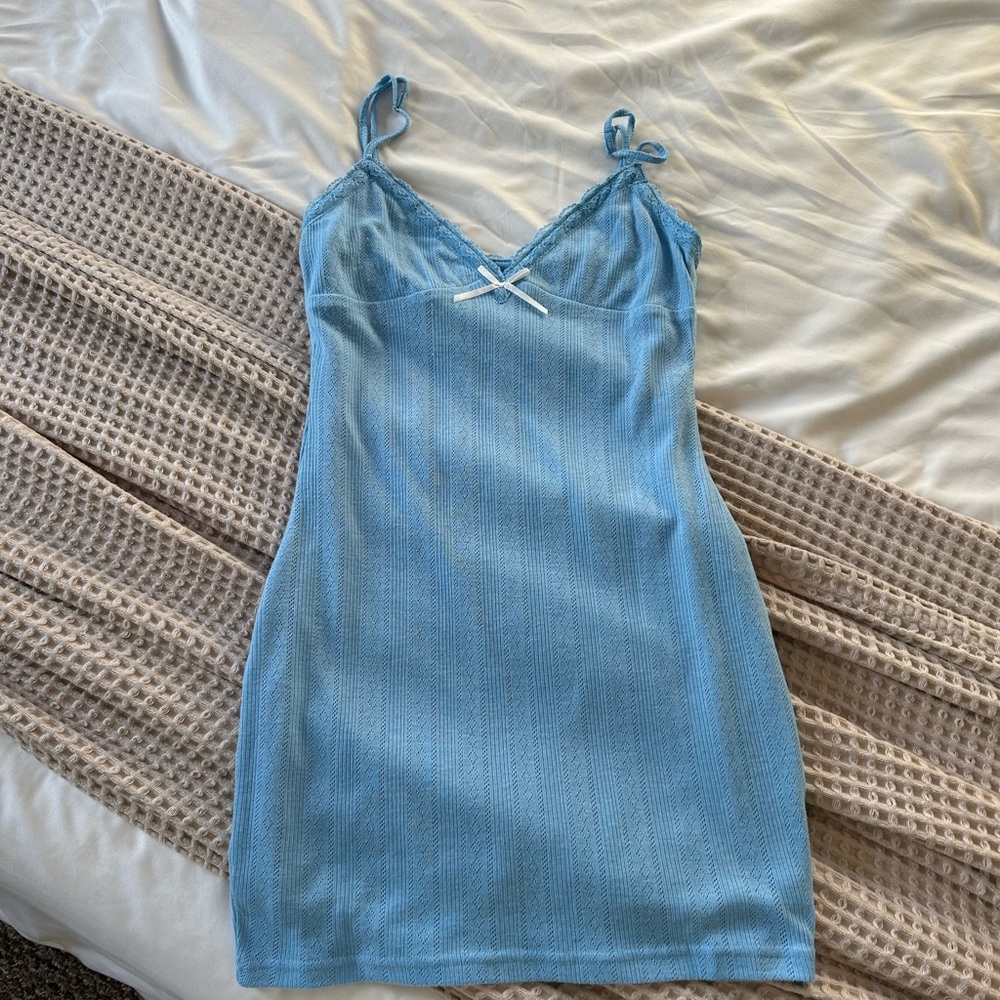 Princess Polly Light Blue Mini Dress with Bow